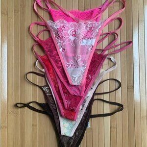NEW Women’s 7 Pair Lace G-String Thong Set S/M